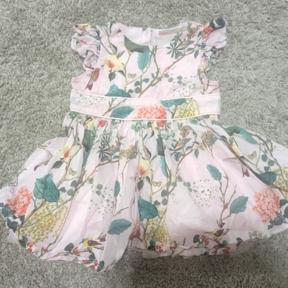 Next UK Pink Floral Kids Dress